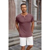 image:imageCOOFANDY Mens Soft Henley Short Sleeve T Shirts Casual Basic Shirt with Pocket 3 Button Tees Summer TopsWine Red