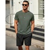 image:imageCOOFANDY Mens T Shirt Short Sleeve Classic Crew Neck TShirt Casual Summer Basic Tee ShirtsArmy Green