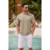 image:imageCOOFANDY Mens T Shirt Short Sleeve Classic Crew Neck TShirt Casual Summer Basic Tee ShirtsKhaki