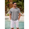 image:imageCOOFANDY Mens T Shirt Short Sleeve Classic Crew Neck TShirt Casual Summer Basic Tee ShirtsLight Gray