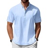 image:imageCOOFANDY Mens Henley TShirts Short Sleeve Casual Button Henley Shirts Band Collar Tee Summer Beach Hippie Shirts