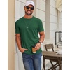 image:imageCOOFANDY Mens T Shirt Short Sleeve Cotton Blend TShirts Crew Neck Casual Summer Basic Tee ShirtsGreen