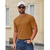 image:imageCOOFANDY Mens T Shirt Short Sleeve Cotton Blend TShirts Crew Neck Casual Summer Basic Tee ShirtsLight Brown