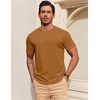 image:imageCOOFANDY Mens T Shirt Short Sleeve Cotton Blend TShirts Crew Neck Casual Summer Basic Tee ShirtsLight Brown