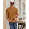 image:imageCOOFANDY Mens T Shirt Short Sleeve Cotton Blend TShirts Crew Neck Casual Summer Basic Tee ShirtsLight Brown