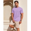 image:imageCOOFANDY Mens T Shirt Short Sleeve Cotton Blend TShirts Crew Neck Casual Summer Basic Tee ShirtsLight Purple