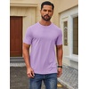 image:imageCOOFANDY Mens T Shirt Short Sleeve Cotton Blend TShirts Crew Neck Casual Summer Basic Tee ShirtsLight Purple