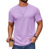 image:imageCOOFANDY Mens T Shirt Short Sleeve Cotton Blend TShirts Crew Neck Casual Summer Basic Tee ShirtsLight Purple