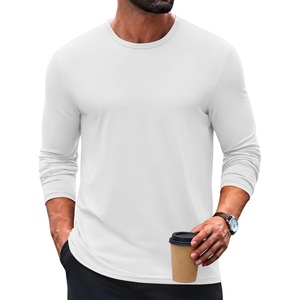 image:imageCOOFANDY Mens TShirt Long Sleeve Crew Neck Basic Tee Casual Soft Stretch PulloverAwhite