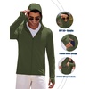 image:imageCOOFANDY FullZip Mens Lightweight Hoodie UPF 50  Breathable Sun Protection Jacket with Pockets for Golf Fishing HikingArmy Green
