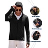 image:imageCOOFANDY FullZip Mens Lightweight Hoodie UPF 50  Breathable Sun Protection Jacket with Pockets for Golf Fishing HikingBlack