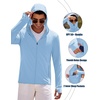 image:imageCOOFANDY FullZip Mens Lightweight Hoodie UPF 50  Breathable Sun Protection Jacket with Pockets for Golf Fishing HikingBlue