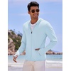 image:imageCOOFANDY FullZip Mens Lightweight Hoodie UPF 50  Breathable Sun Protection Jacket with Pockets for Golf Fishing HikingClear Blue