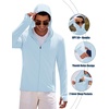 image:imageCOOFANDY FullZip Mens Lightweight Hoodie UPF 50  Breathable Sun Protection Jacket with Pockets for Golf Fishing HikingClear Blue