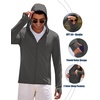 image:imageCOOFANDY FullZip Mens Lightweight Hoodie UPF 50  Breathable Sun Protection Jacket with Pockets for Golf Fishing HikingDark Grey