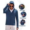 image:imageCOOFANDY FullZip Mens Lightweight Hoodie UPF 50  Breathable Sun Protection Jacket with Pockets for Golf Fishing HikingDeep Blue