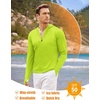 image:imageCOOFANDY FullZip Mens Lightweight Hoodie UPF 50  Breathable Sun Protection Jacket with Pockets for Golf Fishing HikingLemon Green