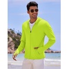 image:imageCOOFANDY FullZip Mens Lightweight Hoodie UPF 50  Breathable Sun Protection Jacket with Pockets for Golf Fishing HikingLemon Green