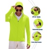 image:imageCOOFANDY FullZip Mens Lightweight Hoodie UPF 50  Breathable Sun Protection Jacket with Pockets for Golf Fishing HikingLemon Green
