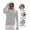 image:imageCOOFANDY FullZip Mens Lightweight Hoodie UPF 50  Breathable Sun Protection Jacket with Pockets for Golf Fishing HikingLight Gray