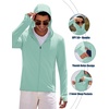 image:imageCOOFANDY FullZip Mens Lightweight Hoodie UPF 50  Breathable Sun Protection Jacket with Pockets for Golf Fishing HikingLight Green