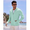 image:imageCOOFANDY FullZip Mens Lightweight Hoodie UPF 50  Breathable Sun Protection Jacket with Pockets for Golf Fishing HikingLight Green