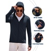 image:imageCOOFANDY FullZip Mens Lightweight Hoodie UPF 50  Breathable Sun Protection Jacket with Pockets for Golf Fishing HikingNavy Blue