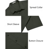 image:imageCOOFANDY Mens Button Down Shirts Short Sleeve Untucked Dress Shirt Wrinkle Free Stretch Casual Summer ShirtsArmy Green