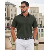 image:imageCOOFANDY Mens Button Down Shirts Short Sleeve Untucked Dress Shirt Wrinkle Free Stretch Casual Summer ShirtsArmy Green
