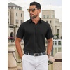 image:imageCOOFANDY Mens Button Down Shirts Short Sleeve Untucked Dress Shirt Wrinkle Free Stretch Casual Summer ShirtsBlack