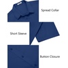 image:imageCOOFANDY Mens Button Down Shirts Short Sleeve Untucked Dress Shirt Wrinkle Free Stretch Casual Summer ShirtsBlue