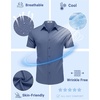 image:imageCOOFANDY Mens Button Down Shirts Short Sleeve Untucked Dress Shirt Wrinkle Free Stretch Casual Summer ShirtsCaptain Blue