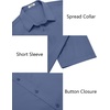 image:imageCOOFANDY Mens Button Down Shirts Short Sleeve Untucked Dress Shirt Wrinkle Free Stretch Casual Summer ShirtsCaptain Blue