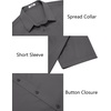 image:imageCOOFANDY Mens Button Down Shirts Short Sleeve Untucked Dress Shirt Wrinkle Free Stretch Casual Summer ShirtsDark Gray