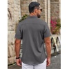 image:imageCOOFANDY Mens Button Down Shirts Short Sleeve Untucked Dress Shirt Wrinkle Free Stretch Casual Summer ShirtsDark Gray