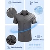image:imageCOOFANDY Mens Button Down Shirts Short Sleeve Untucked Dress Shirt Wrinkle Free Stretch Casual Summer ShirtsDark Gray