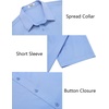 image:imageCOOFANDY Mens Button Down Shirts Short Sleeve Untucked Dress Shirt Wrinkle Free Stretch Casual Summer ShirtsLight Blue