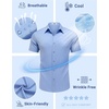 image:imageCOOFANDY Mens Button Down Shirts Short Sleeve Untucked Dress Shirt Wrinkle Free Stretch Casual Summer ShirtsLight Blue
