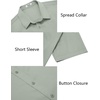 image:imageCOOFANDY Mens Button Down Shirts Short Sleeve Untucked Dress Shirt Wrinkle Free Stretch Casual Summer ShirtsLight Green