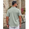 image:imageCOOFANDY Mens Button Down Shirts Short Sleeve Untucked Dress Shirt Wrinkle Free Stretch Casual Summer ShirtsLight Green