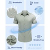 image:imageCOOFANDY Mens Button Down Shirts Short Sleeve Untucked Dress Shirt Wrinkle Free Stretch Casual Summer ShirtsLight Green