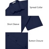 image:imageCOOFANDY Mens Button Down Shirts Short Sleeve Untucked Dress Shirt Wrinkle Free Stretch Casual Summer ShirtsNavy Blue