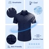 image:imageCOOFANDY Mens Button Down Shirts Short Sleeve Untucked Dress Shirt Wrinkle Free Stretch Casual Summer ShirtsNavy Blue