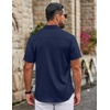 image:imageCOOFANDY Mens Button Down Shirts Short Sleeve Untucked Dress Shirt Wrinkle Free Stretch Casual Summer ShirtsNavy Blue