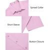 image:imageCOOFANDY Mens Button Down Shirts Short Sleeve Untucked Dress Shirt Wrinkle Free Stretch Casual Summer ShirtsPink