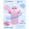 image:imageCOOFANDY Mens Button Down Shirts Short Sleeve Untucked Dress Shirt Wrinkle Free Stretch Casual Summer ShirtsPink