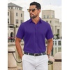 image:imageCOOFANDY Mens Button Down Shirts Short Sleeve Untucked Dress Shirt Wrinkle Free Stretch Casual Summer ShirtsPurple