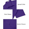 image:imageCOOFANDY Mens Button Down Shirts Short Sleeve Untucked Dress Shirt Wrinkle Free Stretch Casual Summer ShirtsPurple