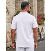 image:imageCOOFANDY Mens Button Down Shirts Short Sleeve Untucked Dress Shirt Wrinkle Free Stretch Casual Summer ShirtsWhite