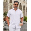 image:imageCOOFANDY Mens Button Down Shirts Short Sleeve Untucked Dress Shirt Wrinkle Free Stretch Casual Summer ShirtsWhite